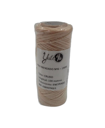 Waxed thread nº6 - 1mm - raw