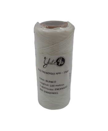 Waxed thread nº6 - 1mm - white